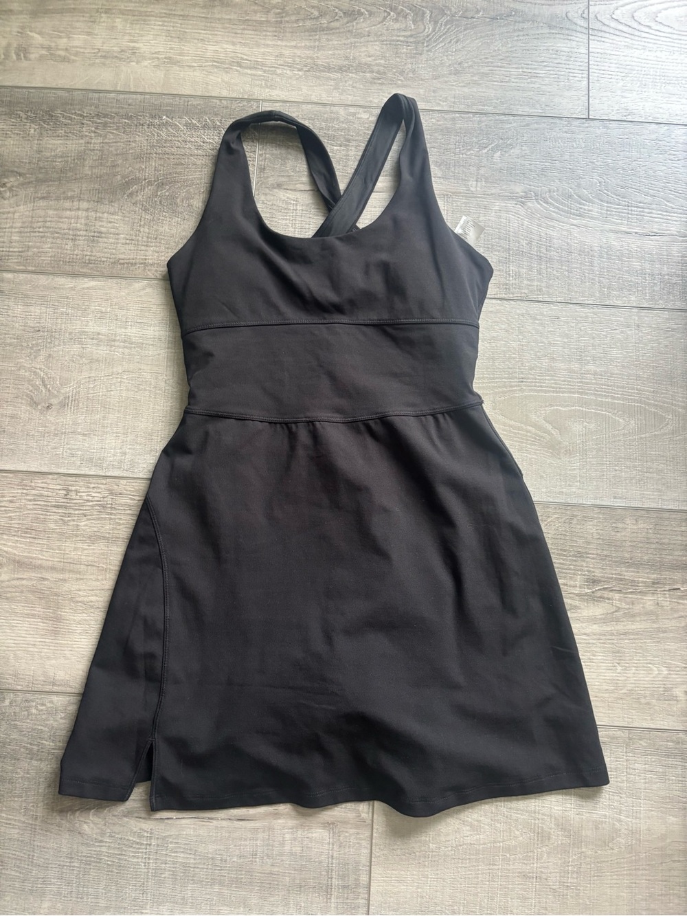 NWT Fabletics Black Crossback Athletic Mini Dress SMALL WOMENS